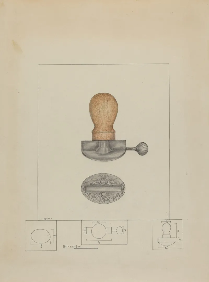 Pewter Stamp by Henry Meyers - Canvas Print