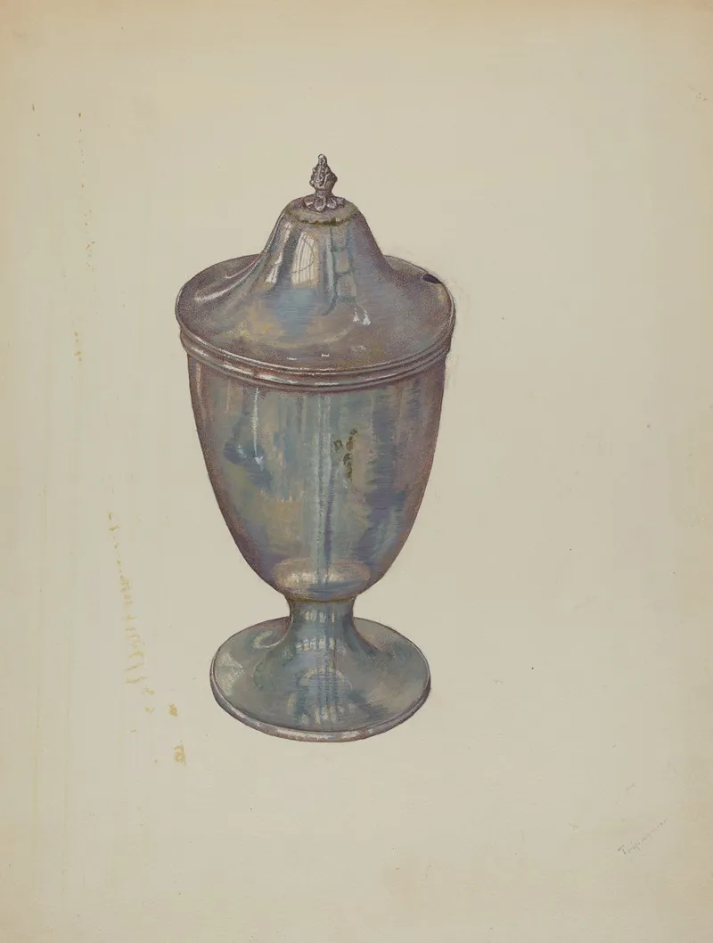 Pewter Sugar Bowl by Anne B. Trepagnier - Canvas Print