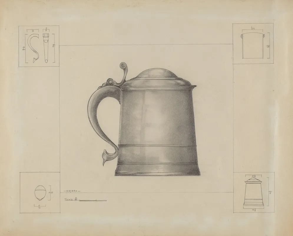 Pewter Tankard 10 by Henry Meyers - Canvas Print