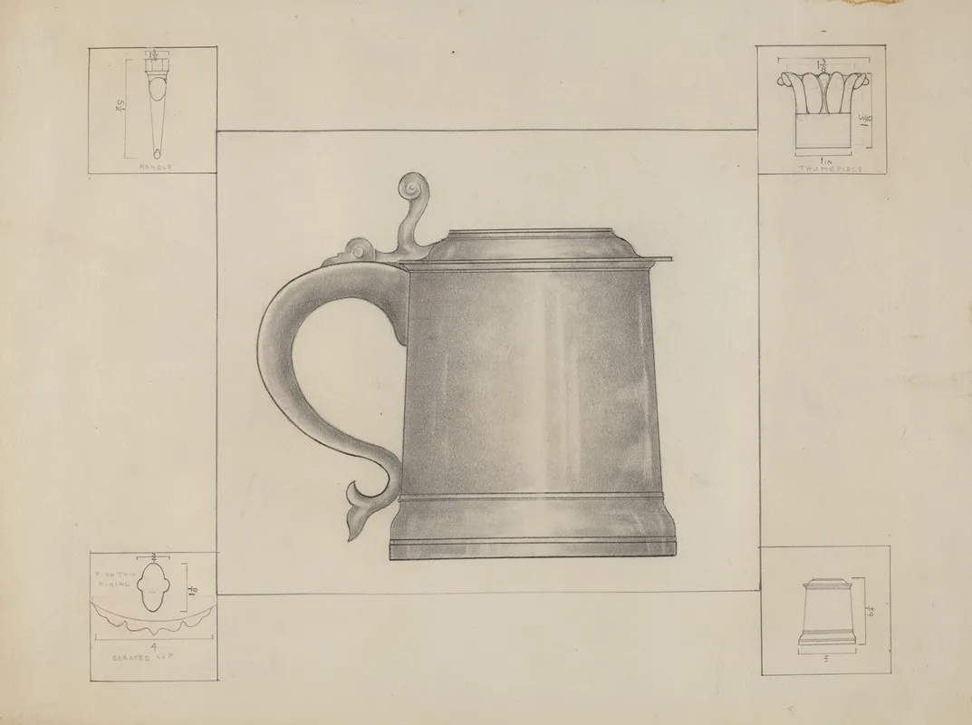 Pewter Tankard 12 by Henry Meyers - Canvas Print