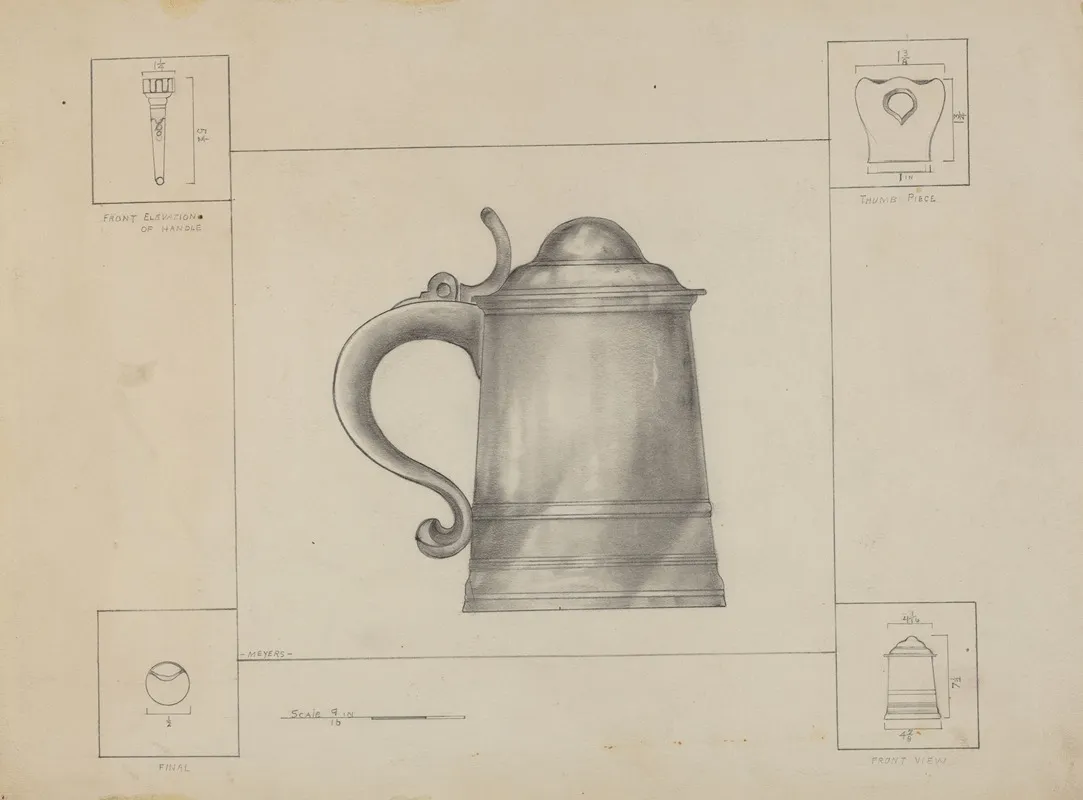 Pewter Tankard 13 by Henry Meyers - Canvas Print