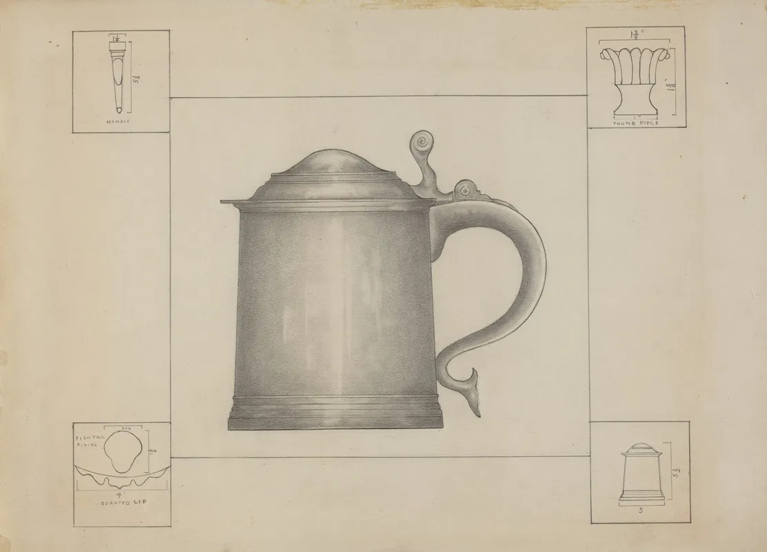 Pewter Tankard 14 by Henry Meyers - Canvas Print