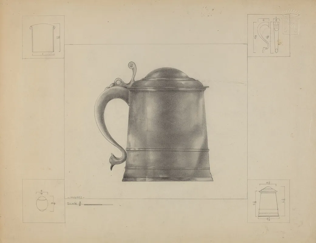 Pewter Tankard 15 by Henry Meyers - Canvas Print
