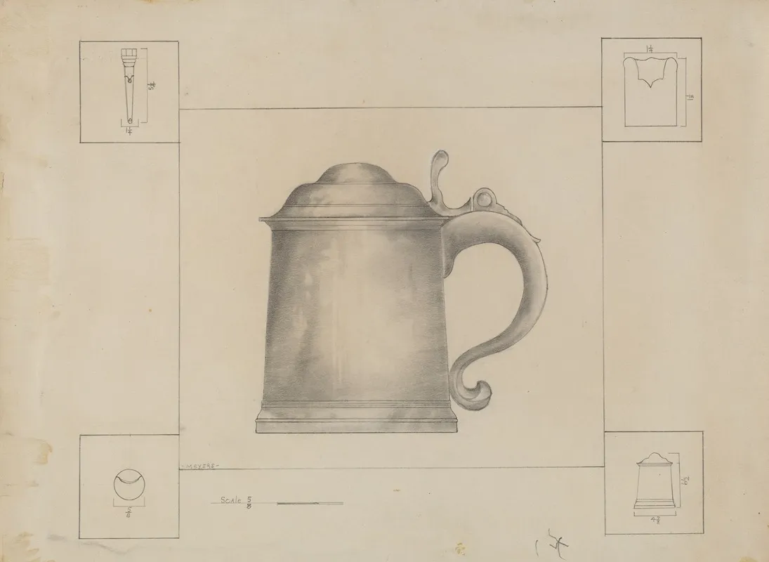 Pewter Tankard 18 by Henry Meyers - Canvas Print