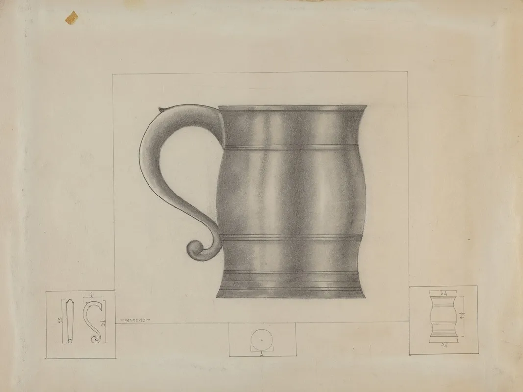 Pewter Tankard 9 by Henry Meyers - Canvas Print