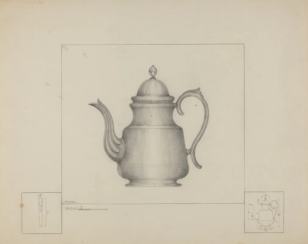 Pewter Teapot 19 by Henry Meyers - Canvas Print