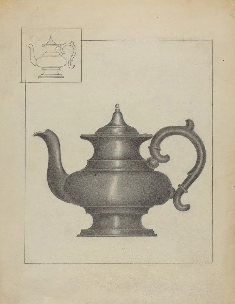 Pewter Teapot 21 by Janet Riza - Canvas Print