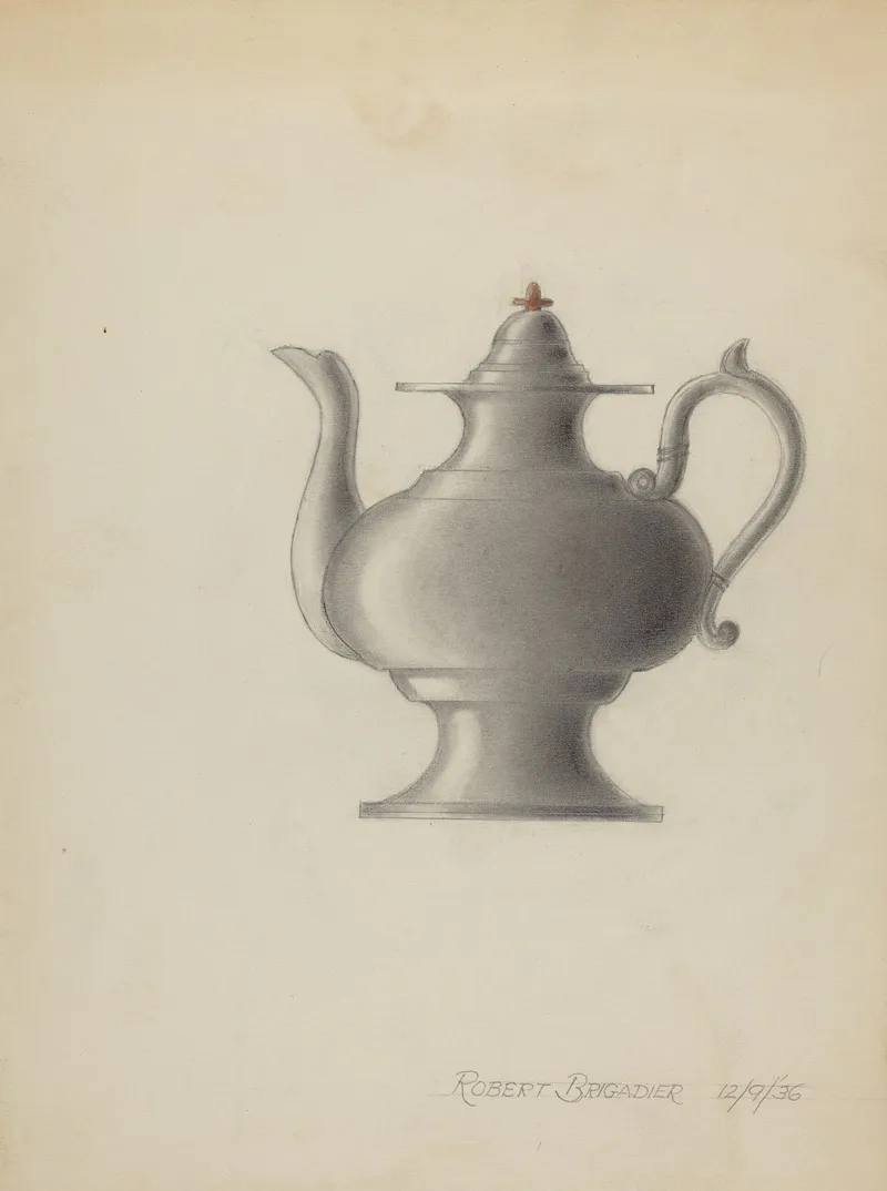 Pewter Teapot 25 by Robert Brigadier - Canvas Print