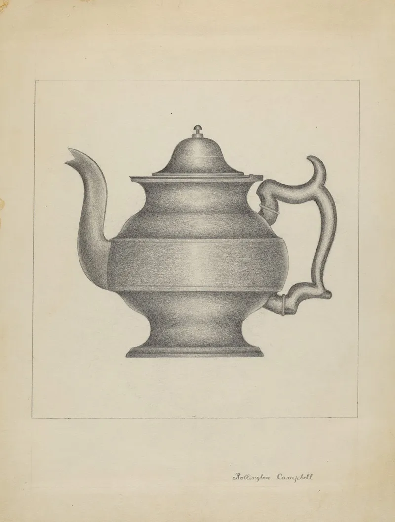 Pewter Teapot 26 by Rollington Campbell - Canvas Print