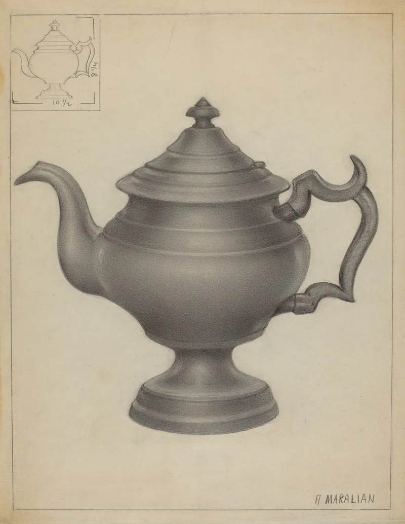 Pewter Teapot 2 by Arsen Maralian - Canvas Print