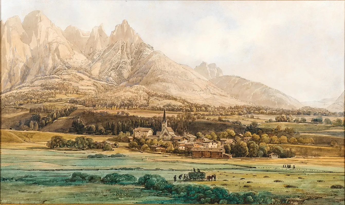 Pfarrwerfen Im Pongau And The Tennengebirge by Thomas Ender - Canvas Print