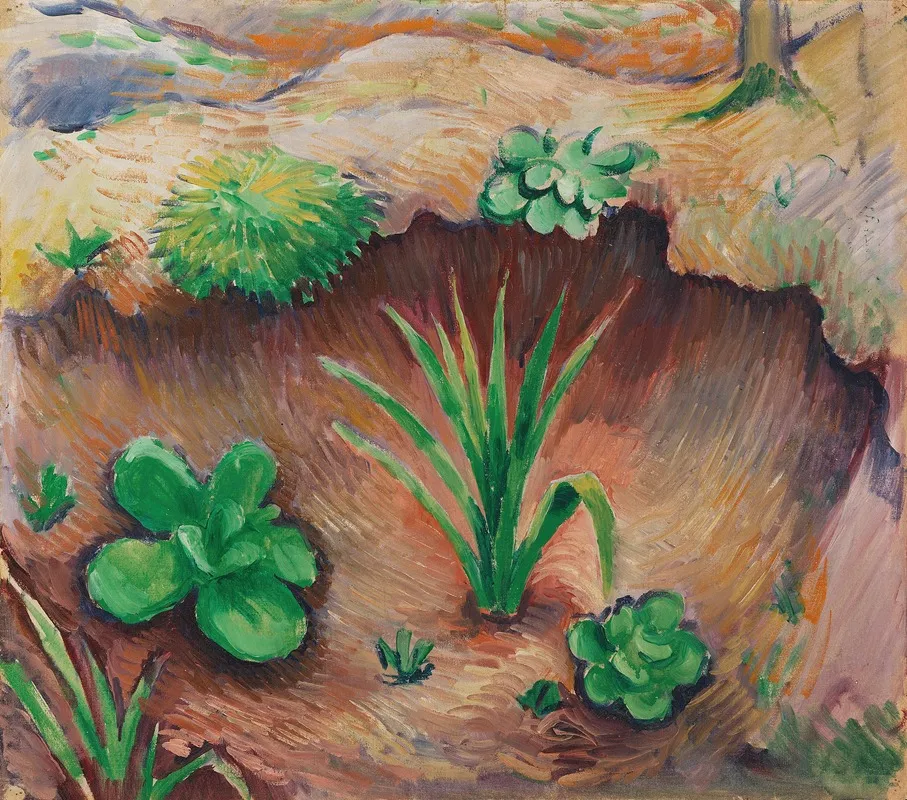 Pflanzchen Im Wald 2 by August Macke - Canvas Print