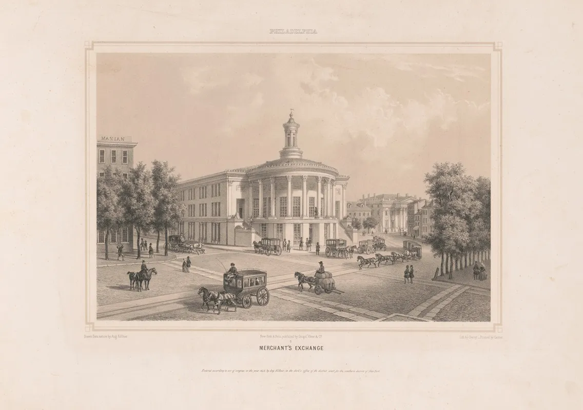 Philadelphia Merchants Exchange 2 by Augustus Köllner - Canvas Print