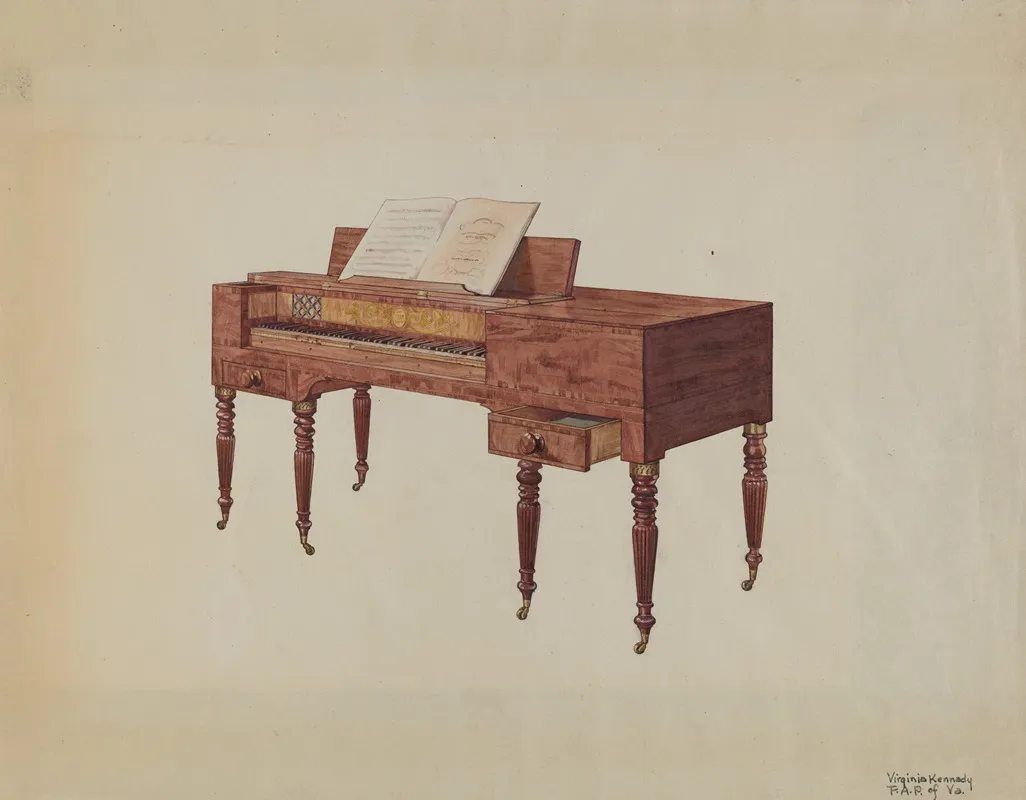 Piano 9 by Virginia Kennady - Canvas Print