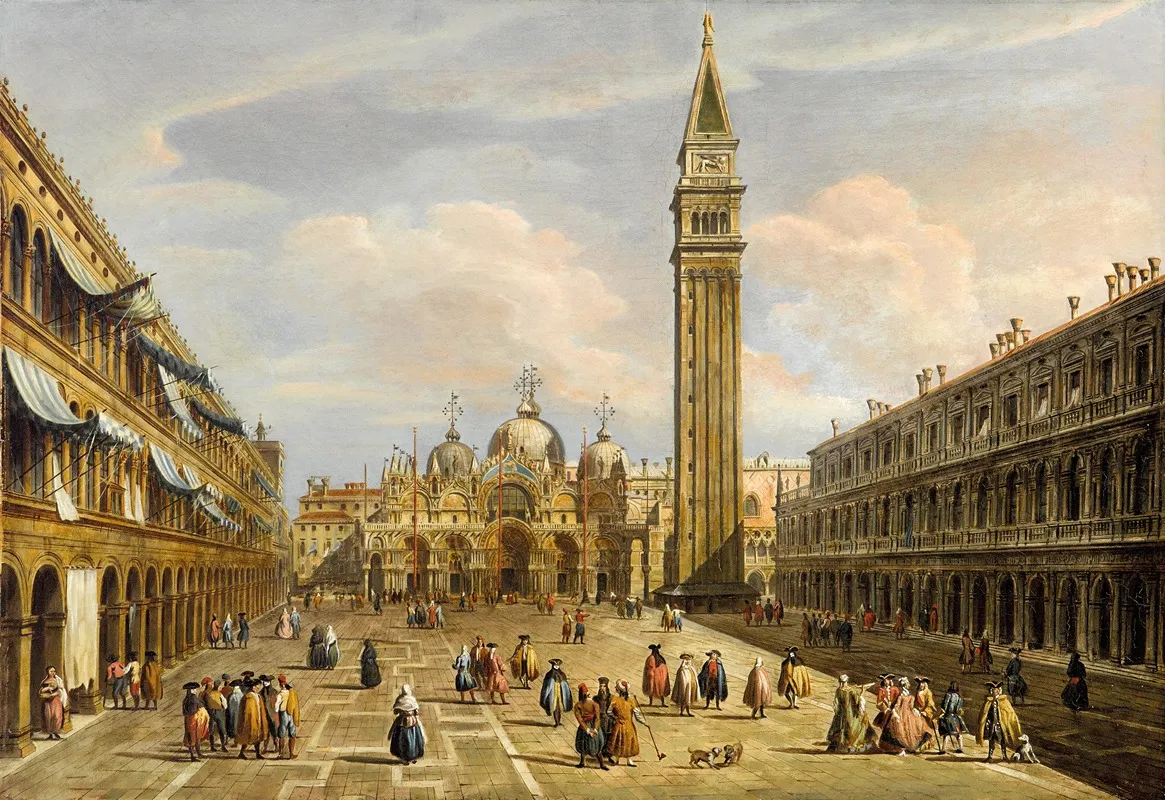 Piazza San Marco Looking East Towards The Basilica Venice by Francesco Zanin - Canvas Print