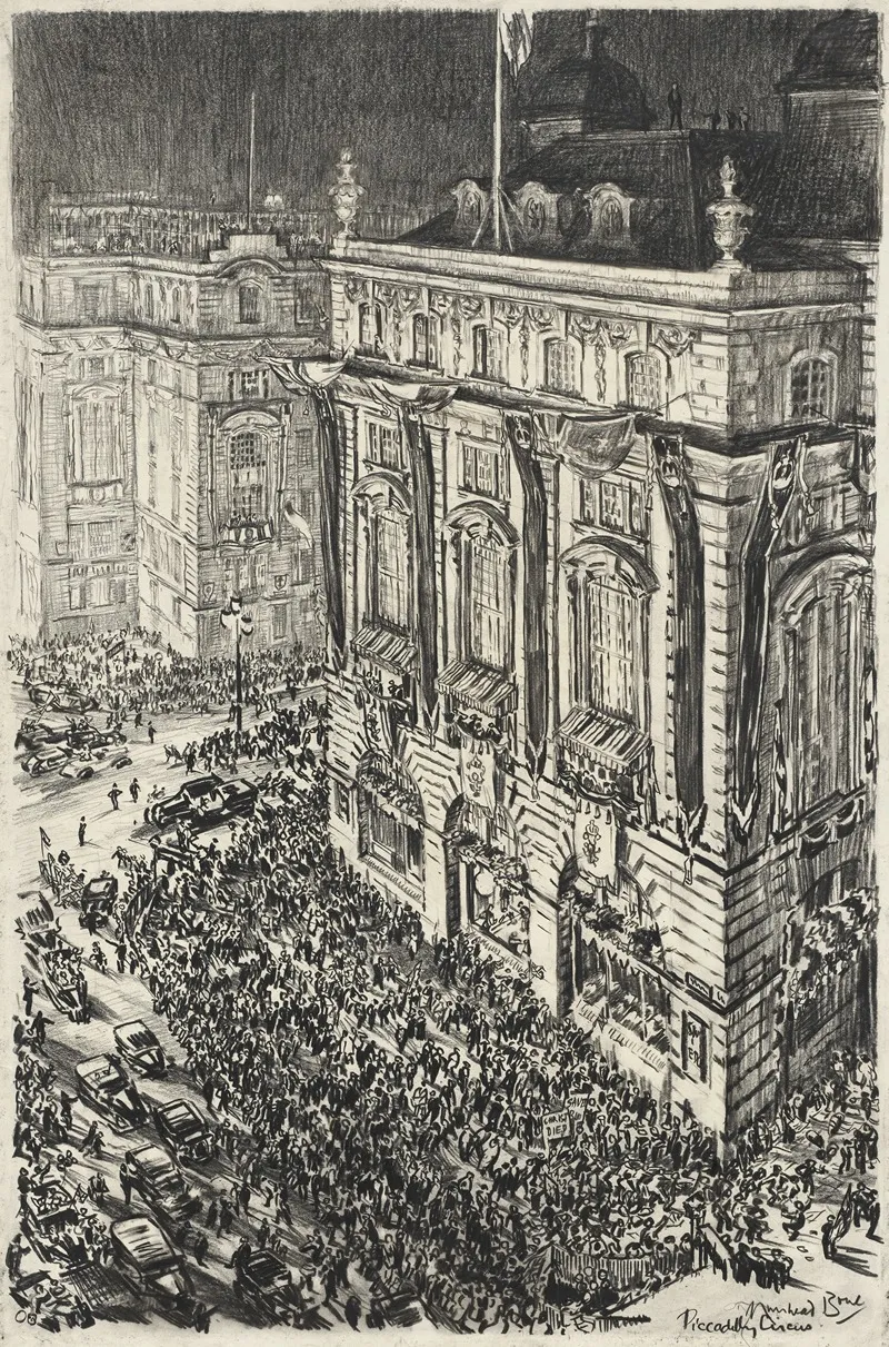 Piccadilly Circus Eve Of The Coronation Of George Vi