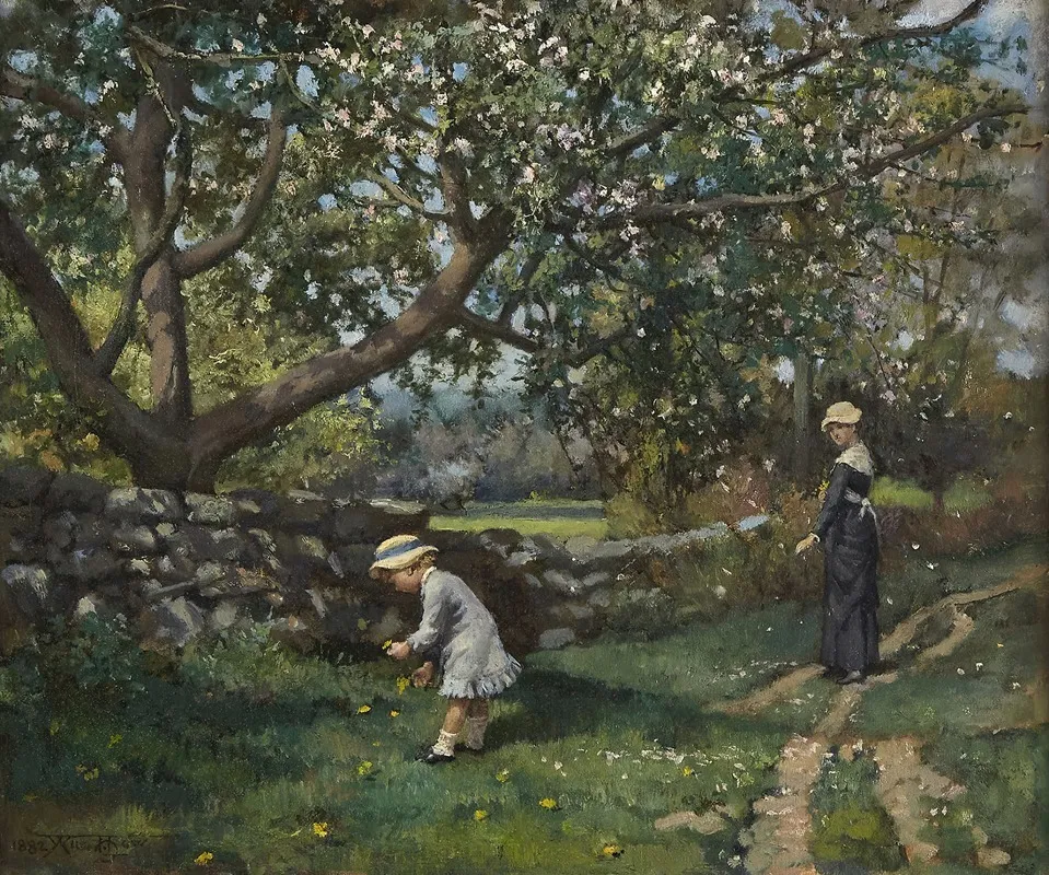 Picking Up Spring Flowers