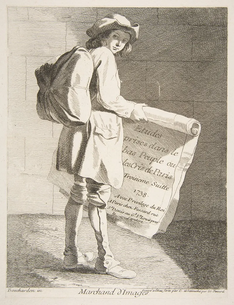 Picture Seller by Edmé Bouchardon - Canvas Print