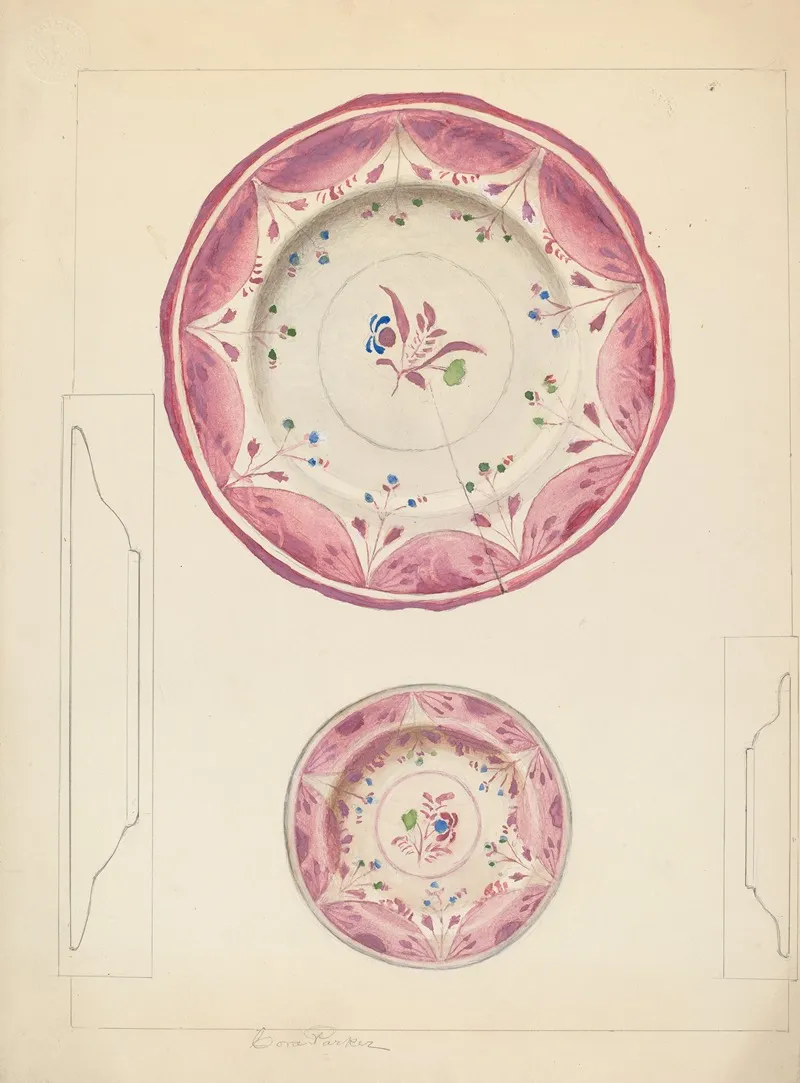 Pie Plate And Cup Plate by Cora Parker - Canvas Print