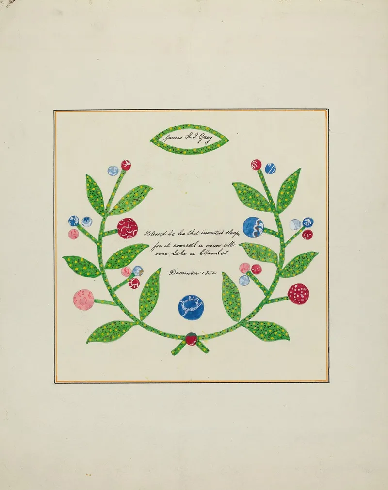 Pieced Autograph Quilt 1 Piece 13 by Cornelius Christoffels and Margaret Linsley - Canvas Print