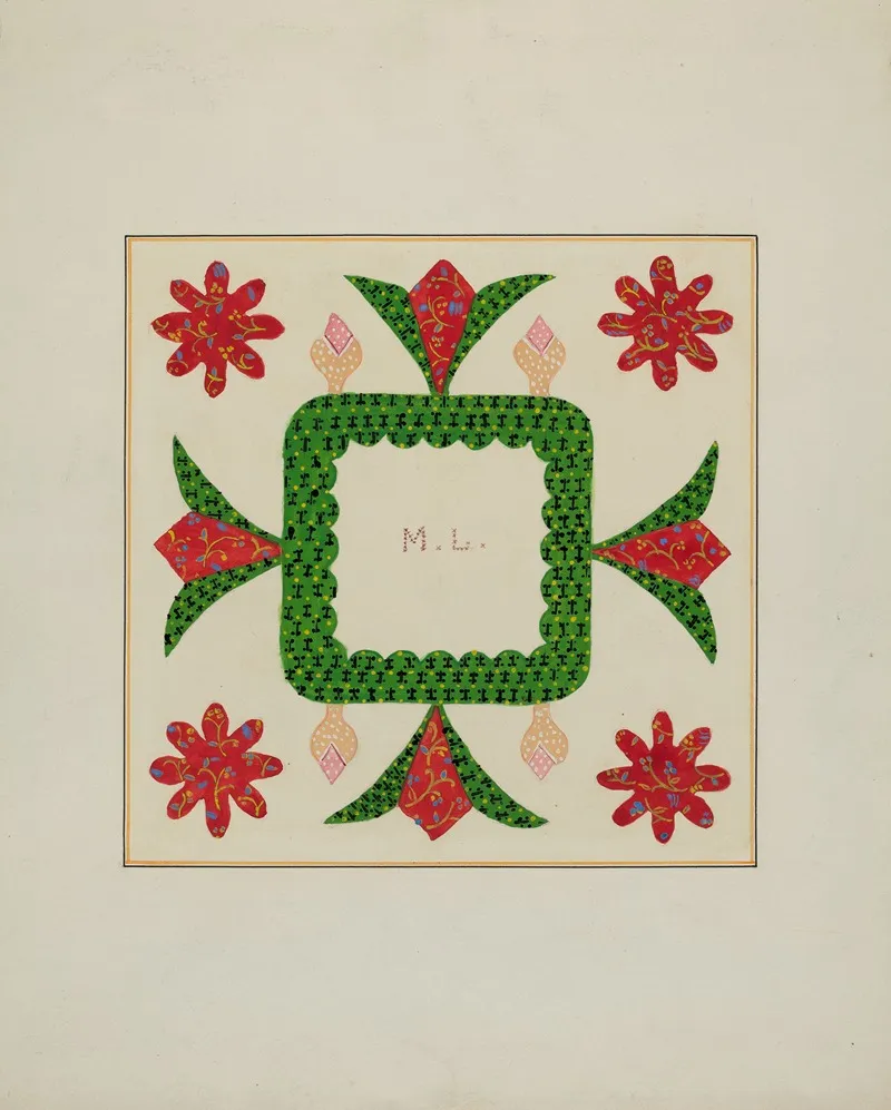 Pieced Autograph Quilt 1 Piece 17 by Cornelius Christoffels and Margaret Linsley - Canvas Print