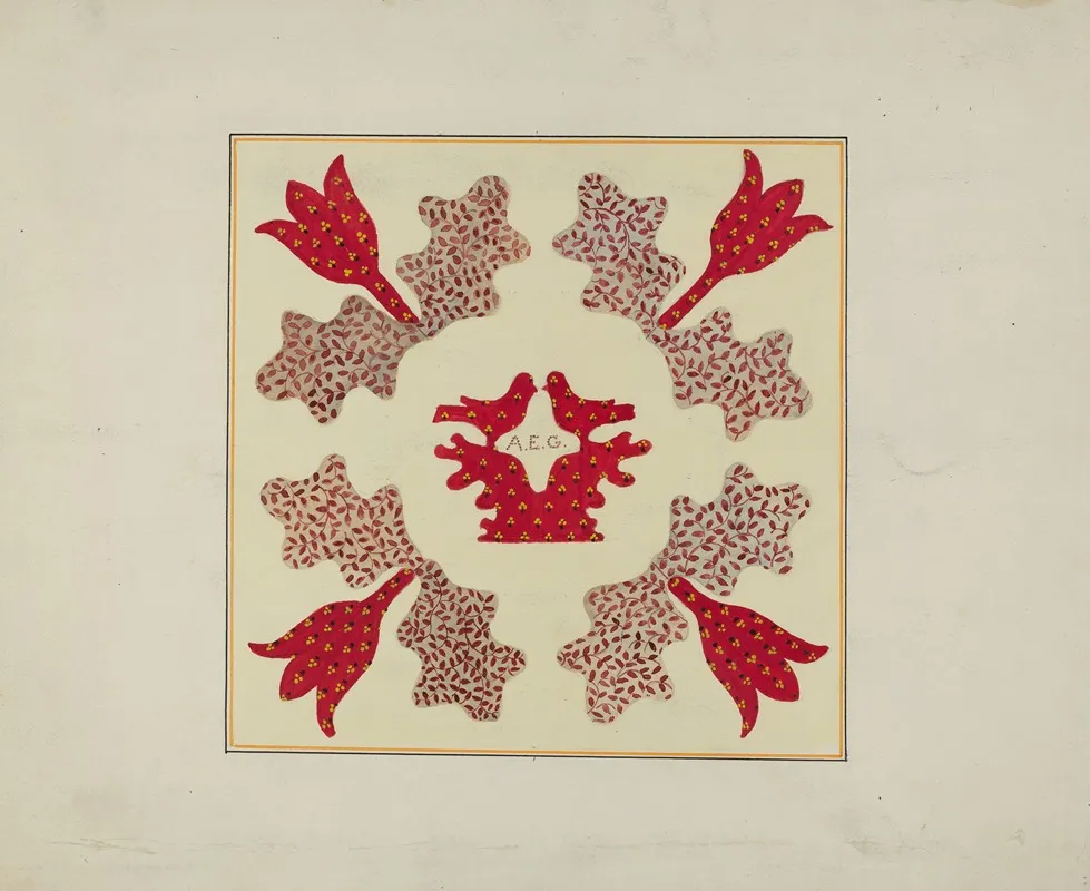 Pieced Autograph Quilt 1 Piece 9 by Cornelius Christoffels and Margaret Linsley - Canvas Print