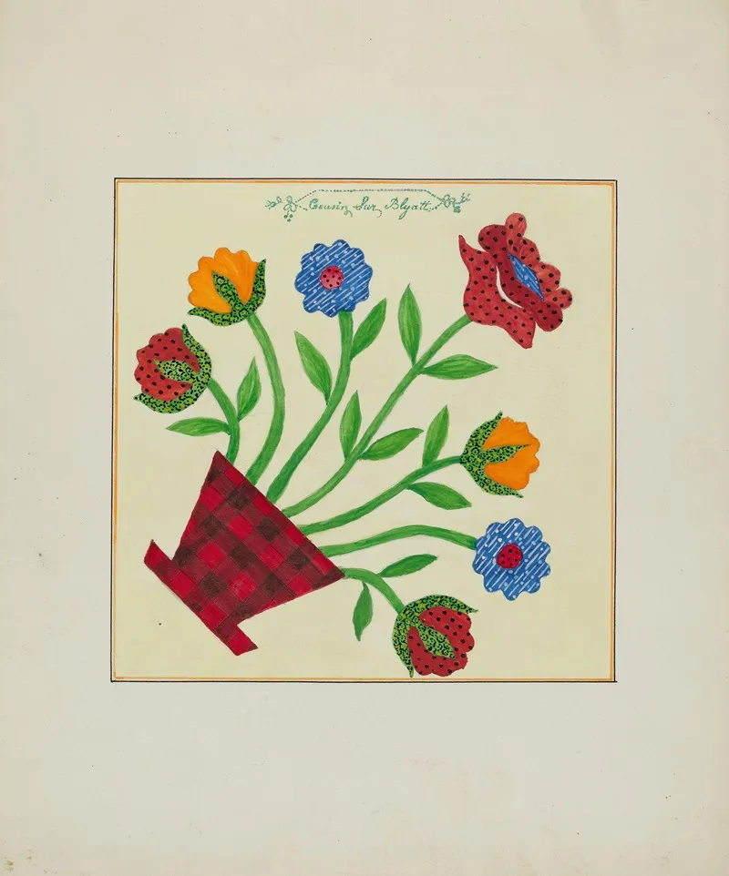 Pieced Autograph Quilt 1 Square 3 by Cornelius Christoffels and Margaret Linsley - Canvas Print