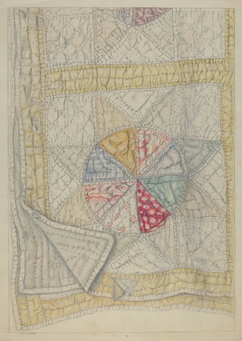 Pieced Quilt Star Pattern by Maud M. Holme - Canvas Print