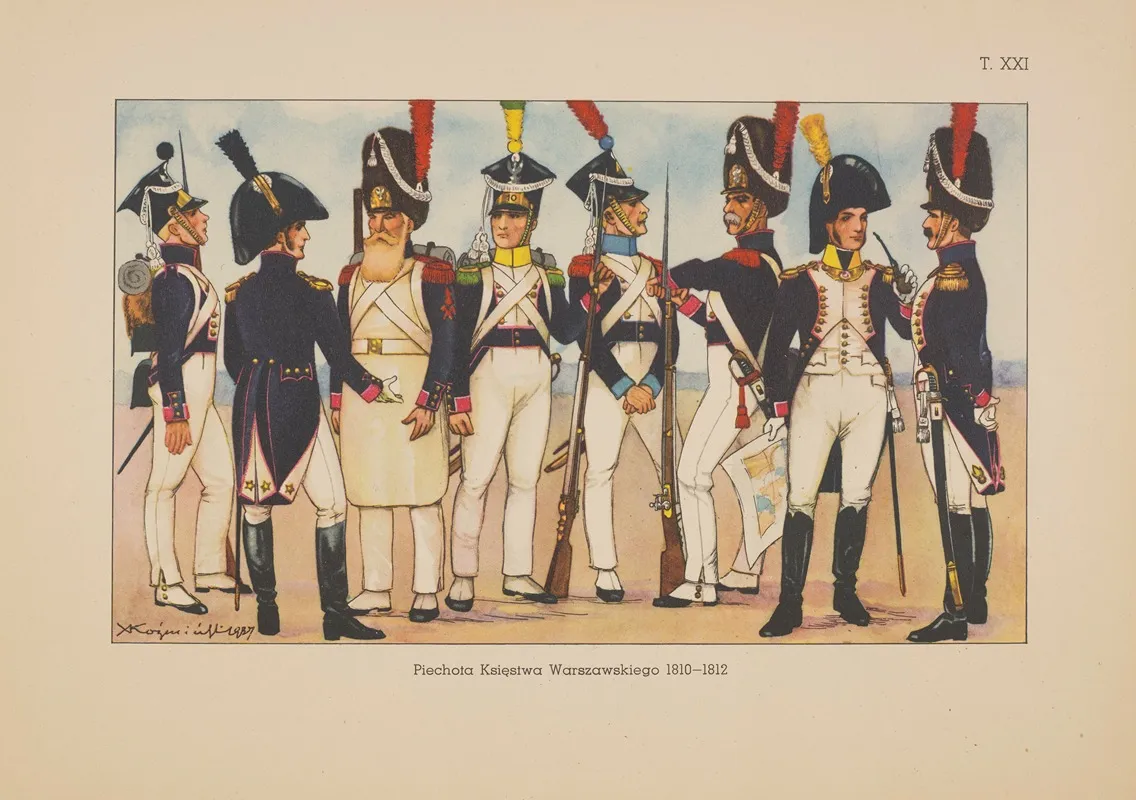 Piechota‎ ‎ksiestwa‎ ‎warszawskiego‎ ‎1810 1812 by Stanisław Haykowski - Canvas Print