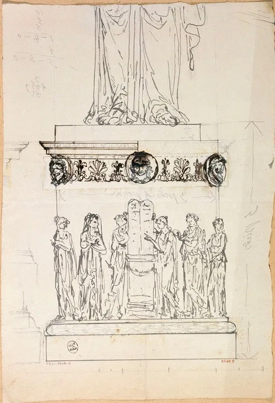 Piedestal Avec La Table Des Droits De Lhomme by Guillaume Boichot - Canvas Print
