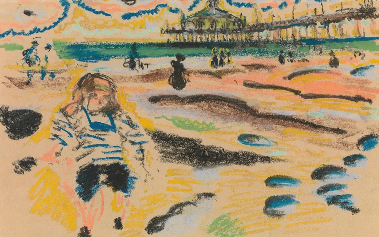 Pier In Scheveningen by Jules Schmalzigaug - Canvas Print