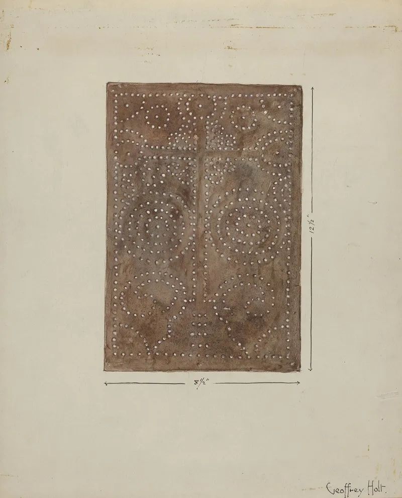 Pierced Metal Screen From Confessional 2 by Geoffrey Holt - Canvas Print