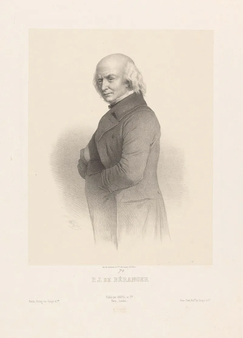 Pierre Jean De Beranger by Marie-Alexandre Alophe - Canvas Print