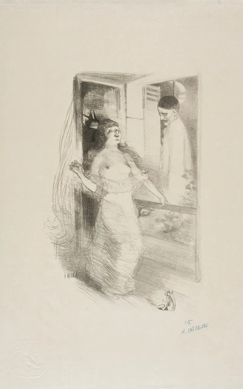 Pierrot Pendu by Adolphe Léon Willette - Canvas Print