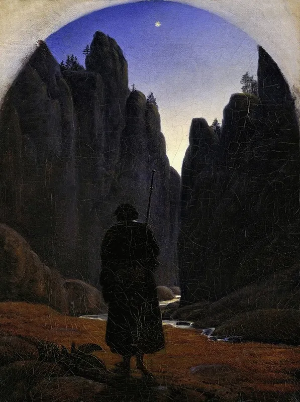 Pilgrim In A Rocky Valley by Carl Gustav Carus - Canvas Print