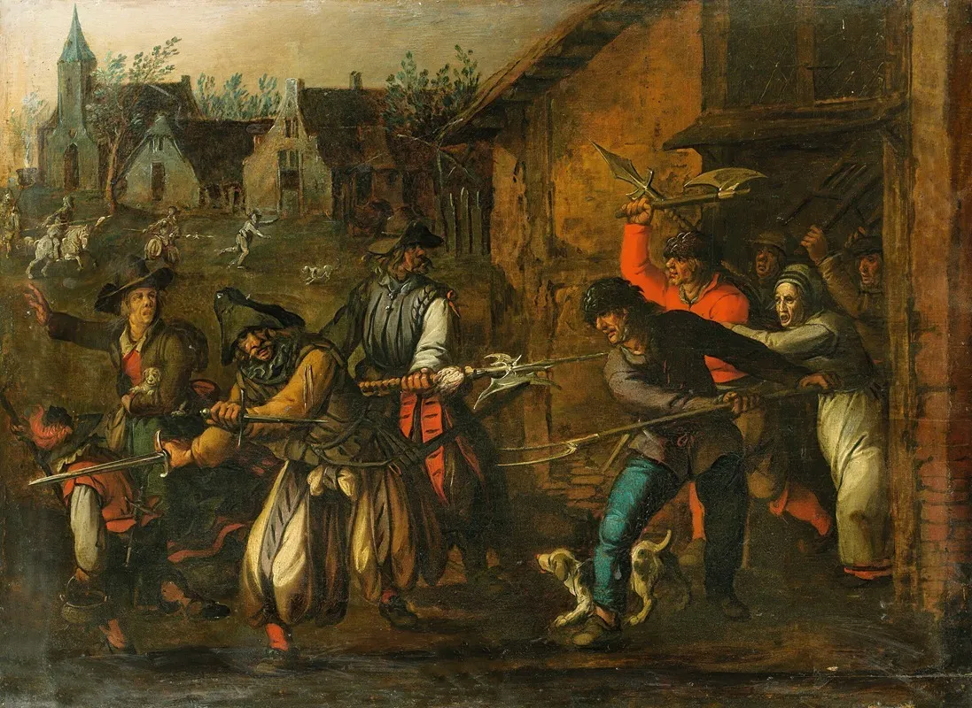 Pillage Scene by Sebastian Vrancx - Canvas Print