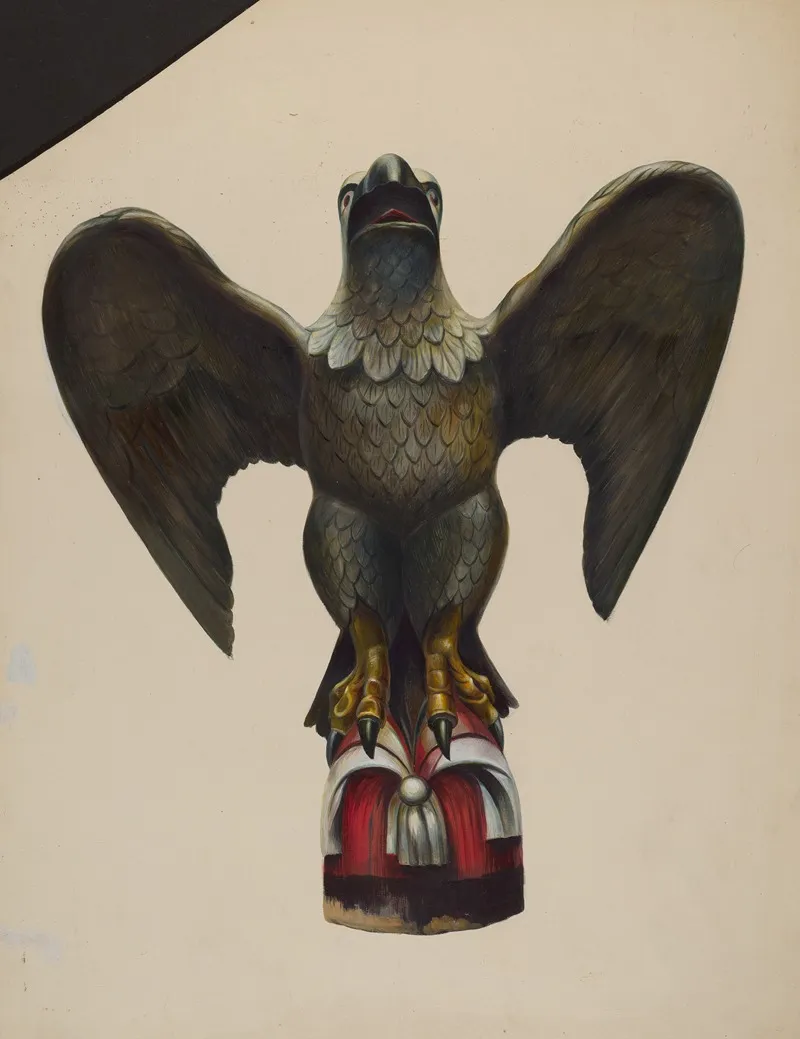 Pilot House Figure Eagle 2 by Walter Hochstrasser - Canvas Print