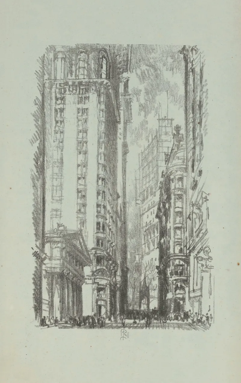 Pine Street by Joseph Pennell - Canvas Print