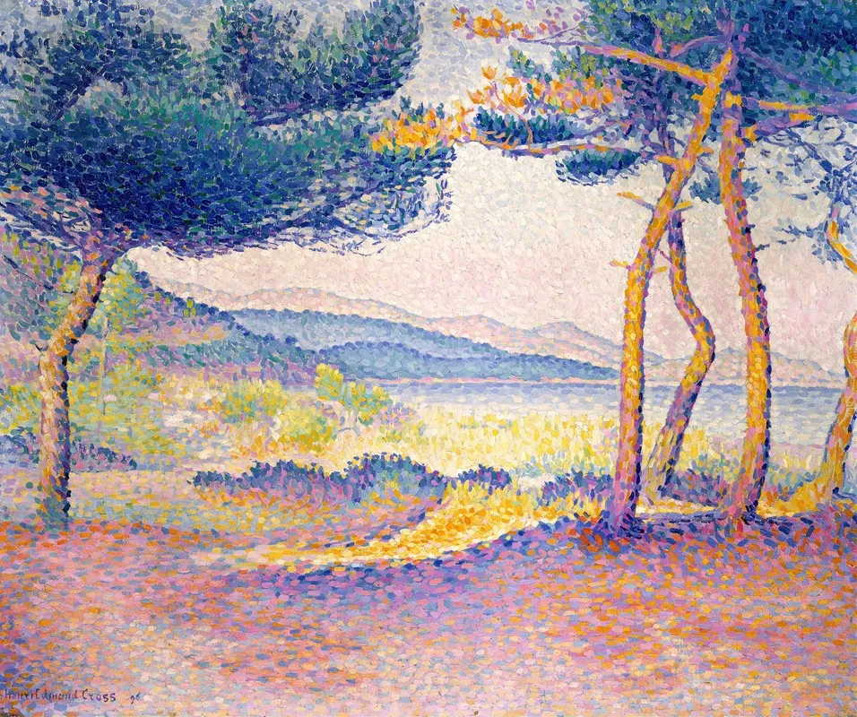 Pines Along The Shore by Henri-Edmond Cross - Canvas Print