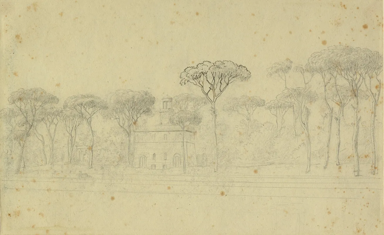 Pinier I Villa Borgheses Have by Christoffer Wilhelm Eckersberg - Canvas Print