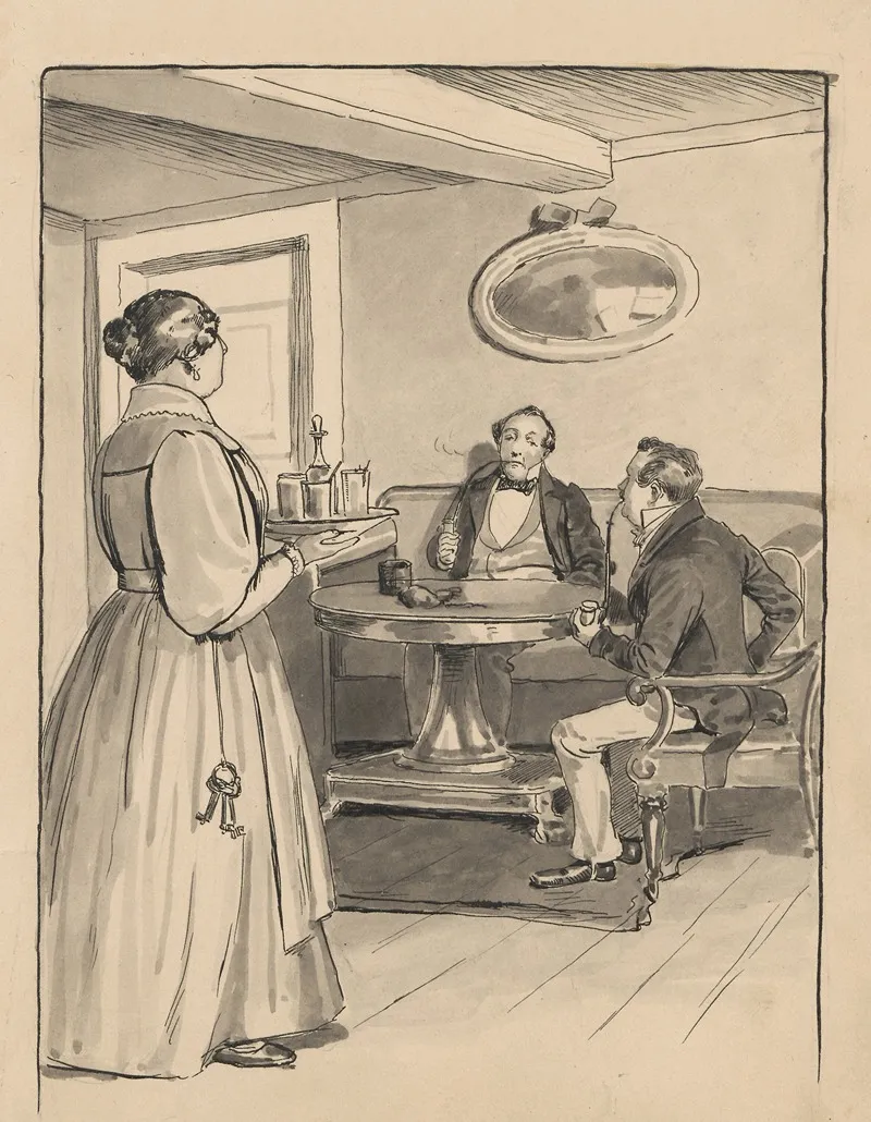 Pipe Smoking by Alfred Schmidt - Canvas Print