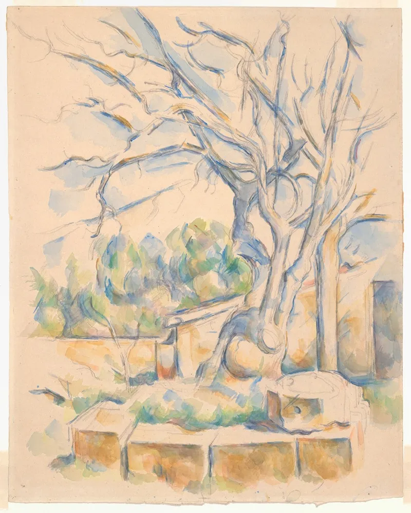Pistachio Tree At Chateau Noir by Paul Cézanne - Canvas Print
