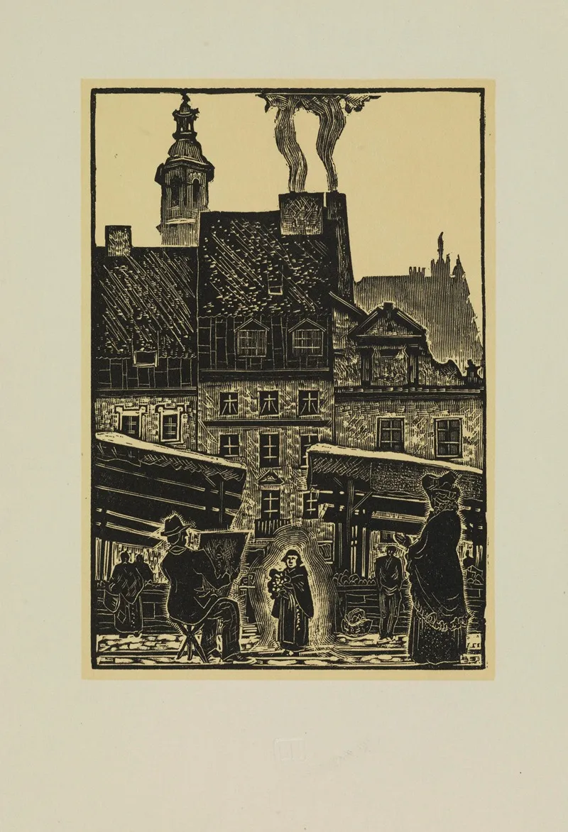 Piwarski Rysuje Brata Alberta Ilustracja Do Ksiazki Szary Brat Pii Gorskiej by Tadeusz Cieślewski - Canvas Print