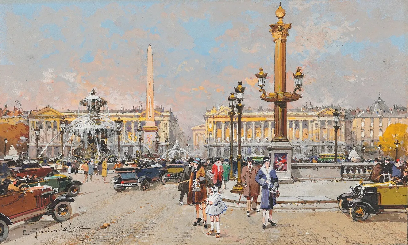 Place De La Concorde by Eugène Galien-Laloue - Canvas Print