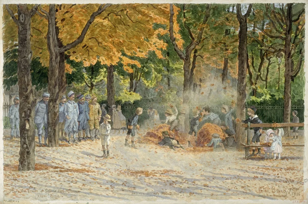 Place Des Ecoles De La Mairie Du Xiveme Arrondissement by Félix Brard - Canvas Print