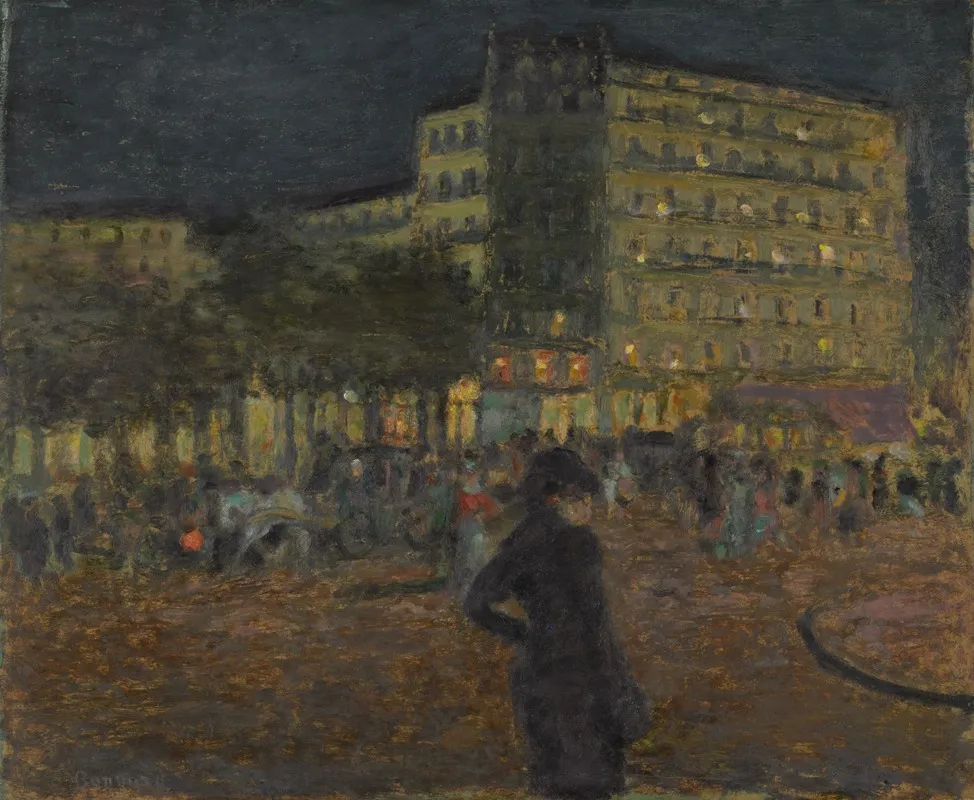 Place Pigalle At Night by Pierre Bonnard - Canvas Print