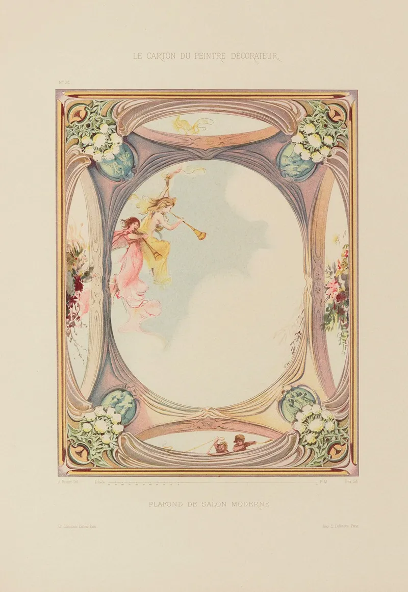Plafond De Salon Moderne by A. Desaint - Canvas Print