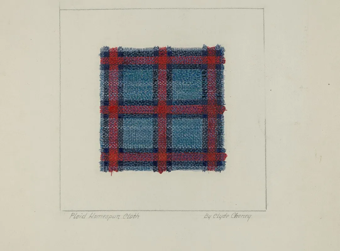 Plaid Homespun Cloth by Clyde L. Cheney - Canvas Print