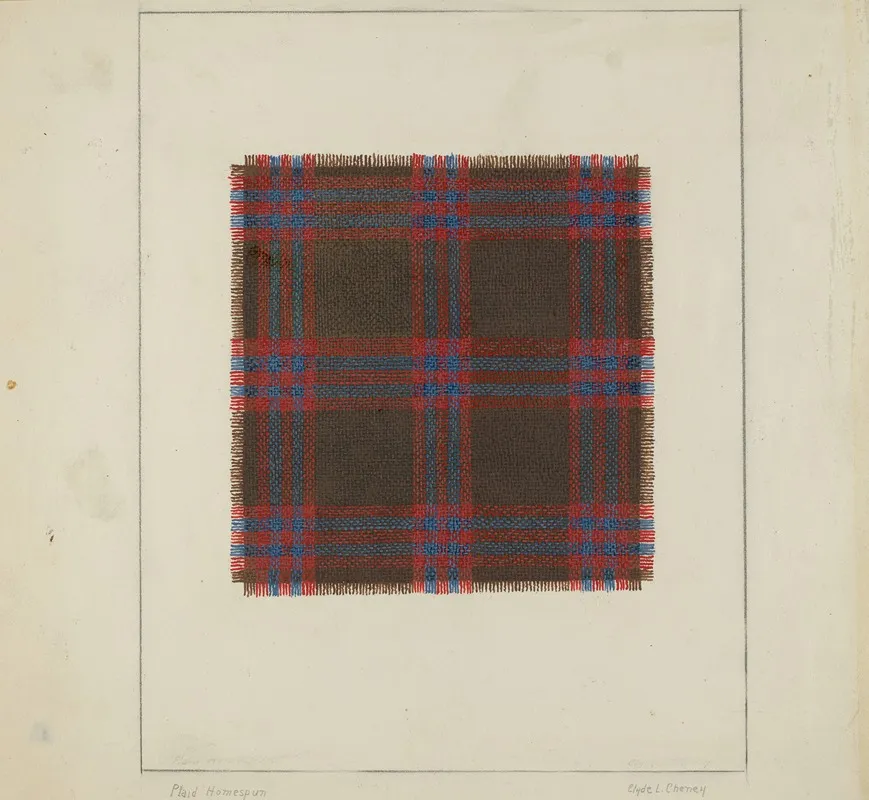 Plaid Homespun by Clyde L. Cheney - Canvas Print