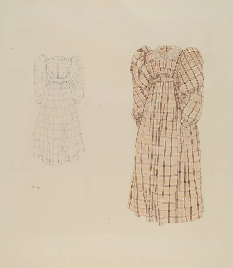 Plaid Morning Dress by Arelia Arbo - Canvas Print
